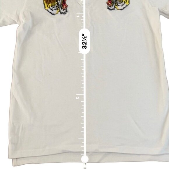 Arketype Polo Shirt Mens XL Tiger Embroidery Golden Stripe Streetwear Hype Hip - Picture 7 of 9